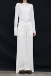 SWAYING 25 Spring/Summer Flared Wool Trousers SW-SW25PS3B12-BAI White SW25PS3B12